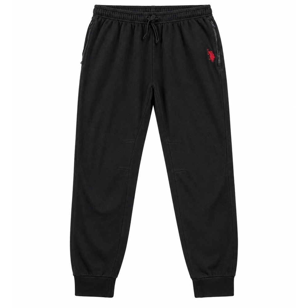 U.S. Polo Assn. Black Jogger Sweatpants XL Red Logo Fleece Athletic Pants